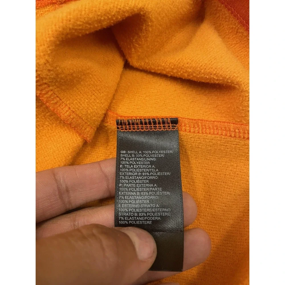 The‎ North Face Pullover Mens Medium Orange 1/4 Zip Fleece Mock Neck Hiking